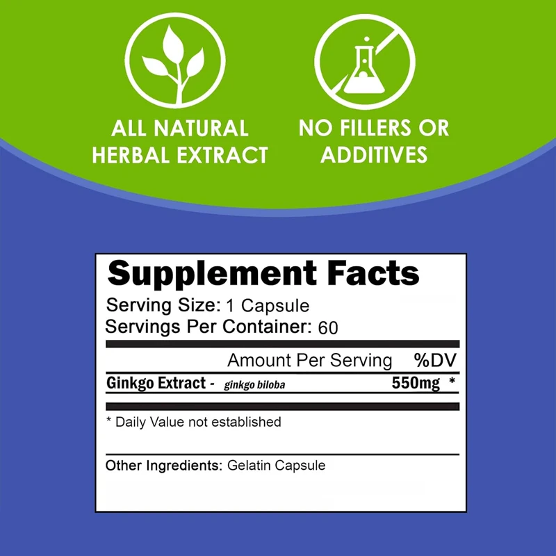 Nutritional Ginkgo Biloba 550m - Ginkgo Biloba Extract review and price