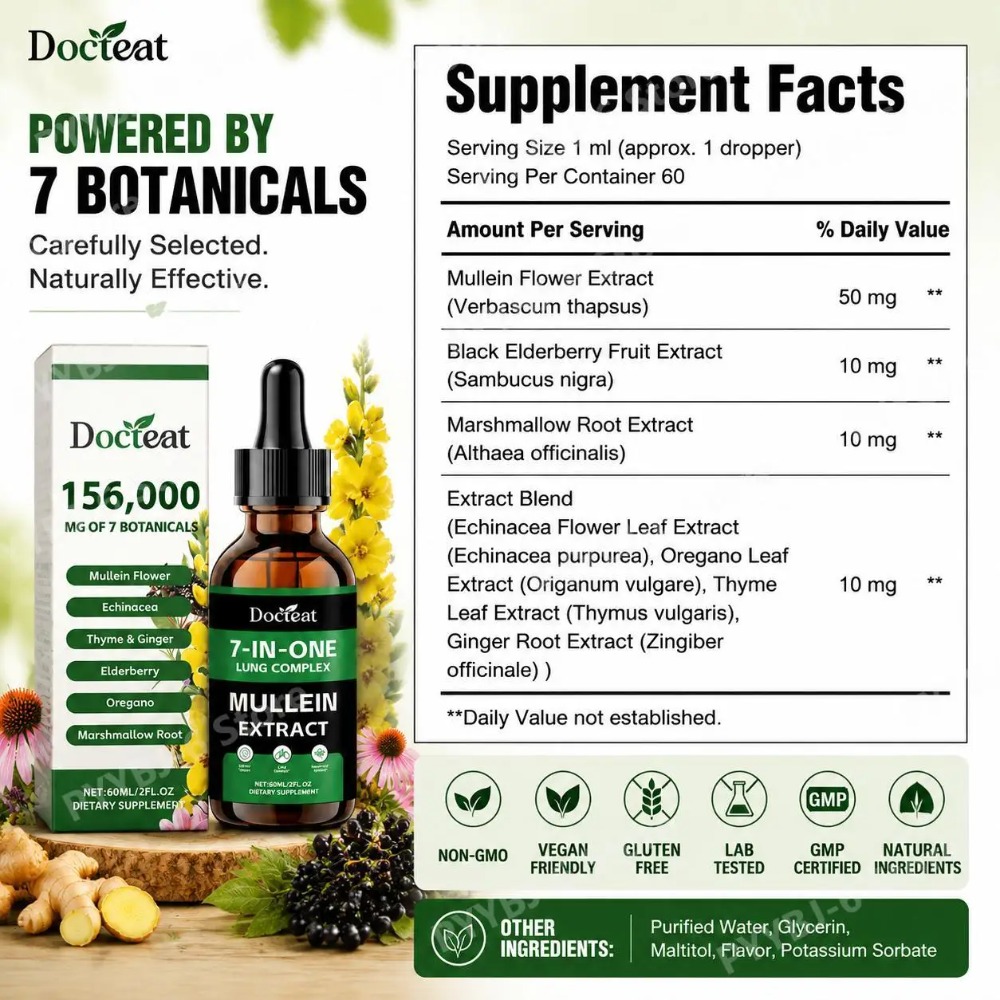 Docteat 7-in-1 Mullein Extract - Herbal Wellness In review and price