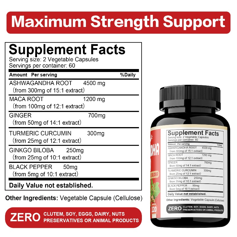 Ashwagandha and Maca Supplemen - Ginkgo Biloba Extract review and price