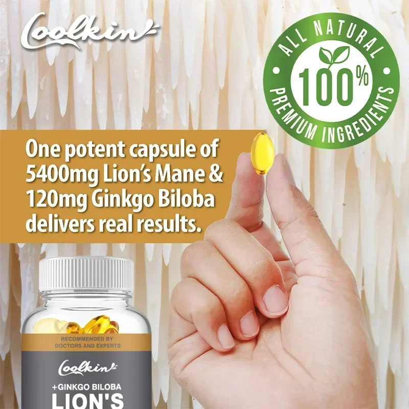 Coolkin Lion's Mane Mushroom E - Ginkgo Biloba Extract review and price